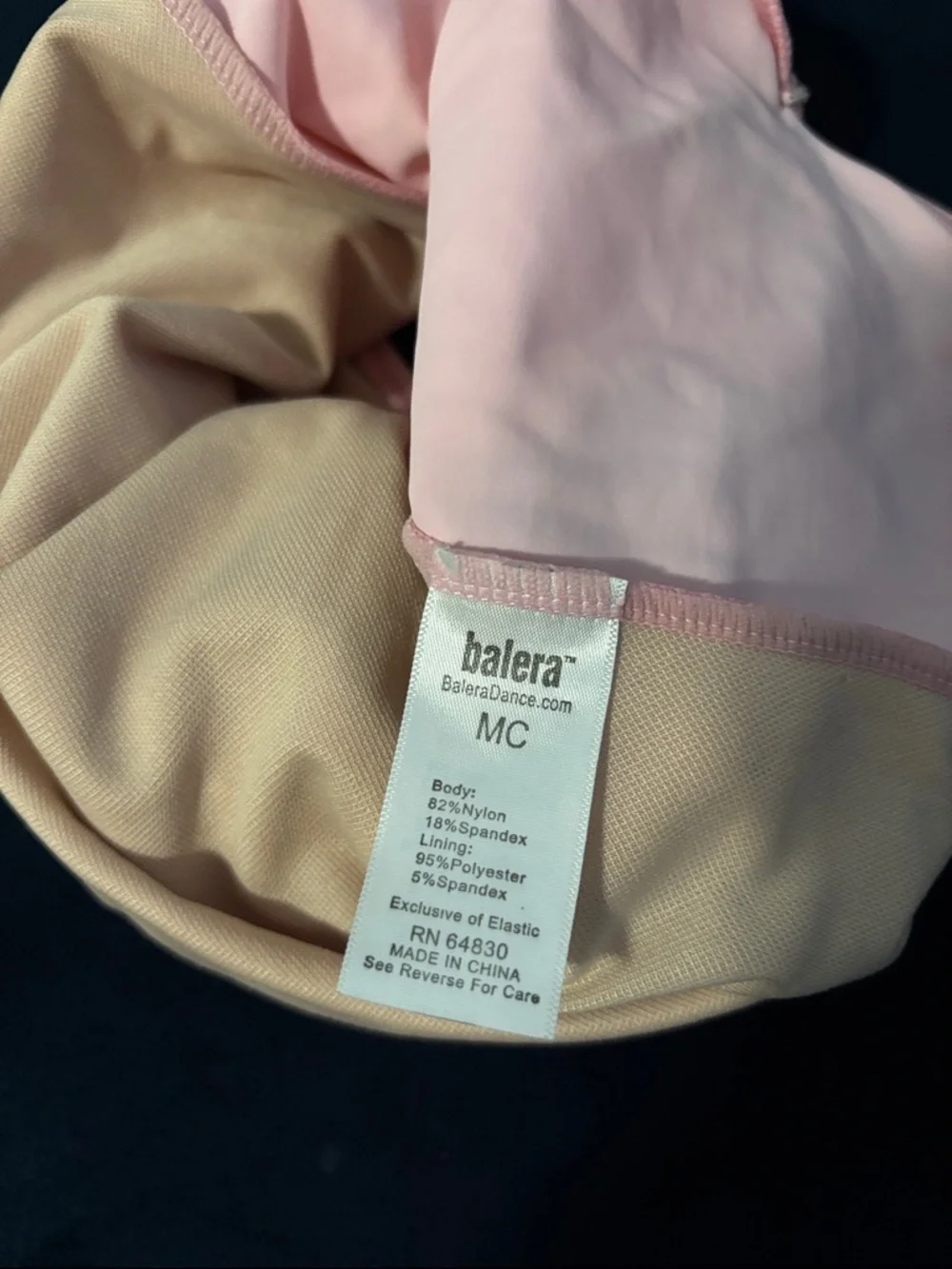 balera Pink Dance Leotard with front ruching